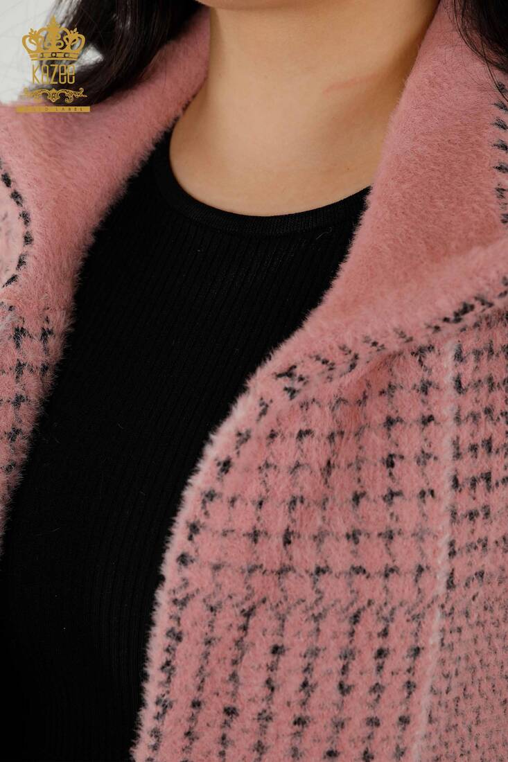 женское пальто на пуговицах розовое - 19062 | КАZЕЕ