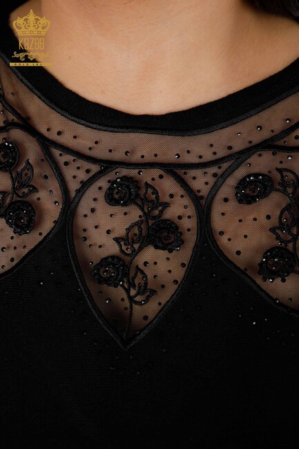 Женское платье из тюля черного цвета с деталями - 14720 | КАZЕЕ - Thumbnail