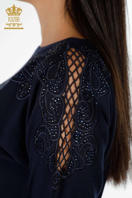 Женское платье из тюля с деталями темно-синего цвета - 14681 | КАZЕЕ - Thumbnail