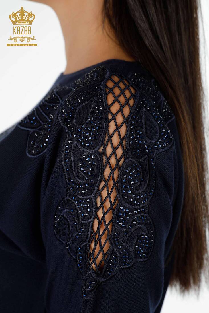 Женское платье из тюля с деталями темно-синего цвета - 14681 | КАZЕЕ