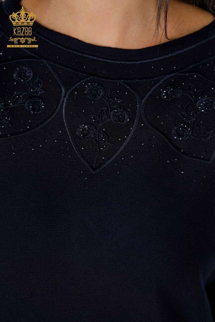 Женское платье из тюля с деталями темно-синего цвета - 14720 | КАZЕЕ - Thumbnail