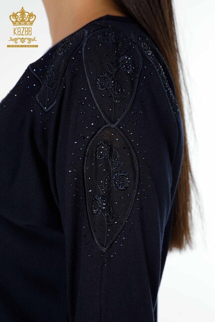Женское платье из тюля с деталями темно-синего цвета - 14720 | КАZЕЕ - Thumbnail